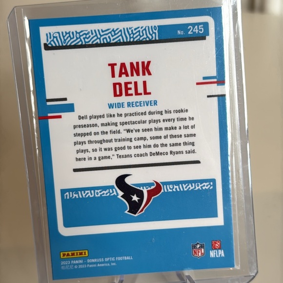 2023 Tank Dell Rated Rookie Panini Donruss Optic card - Picture 2 of 2